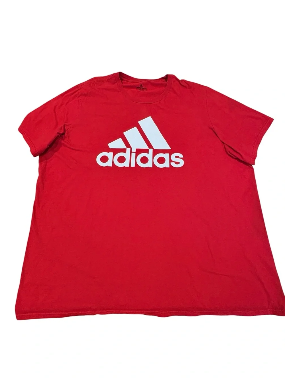 adidas Red Short Sleeve Tee with White Logo 3XL